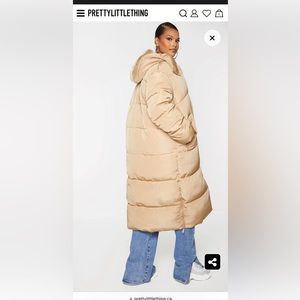 Plus Stone Maxi Hooded Puffer Jacket